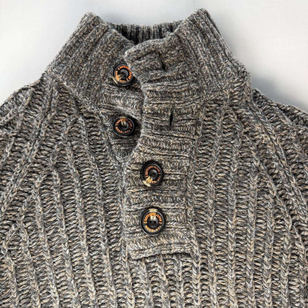 SuperDry Mens Heavy Knit Chunky Cable Sweater (M/L)